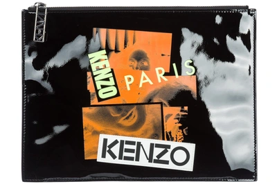 Shop Kenzo Women's Leather Clutch Handbag Bag Purse In Black