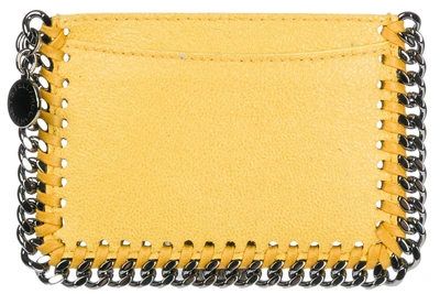 Shop Stella Mccartney Women's Credit Card Case Holder Wallet Falabella Shaggy Deer In Yellow