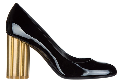 Shop Ferragamo Women's Leather Pumps Court Shoes High Heel Lucca In Black