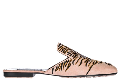 Shop Kenzo Women's Genuine Leather Slippers Sandals In Pink
