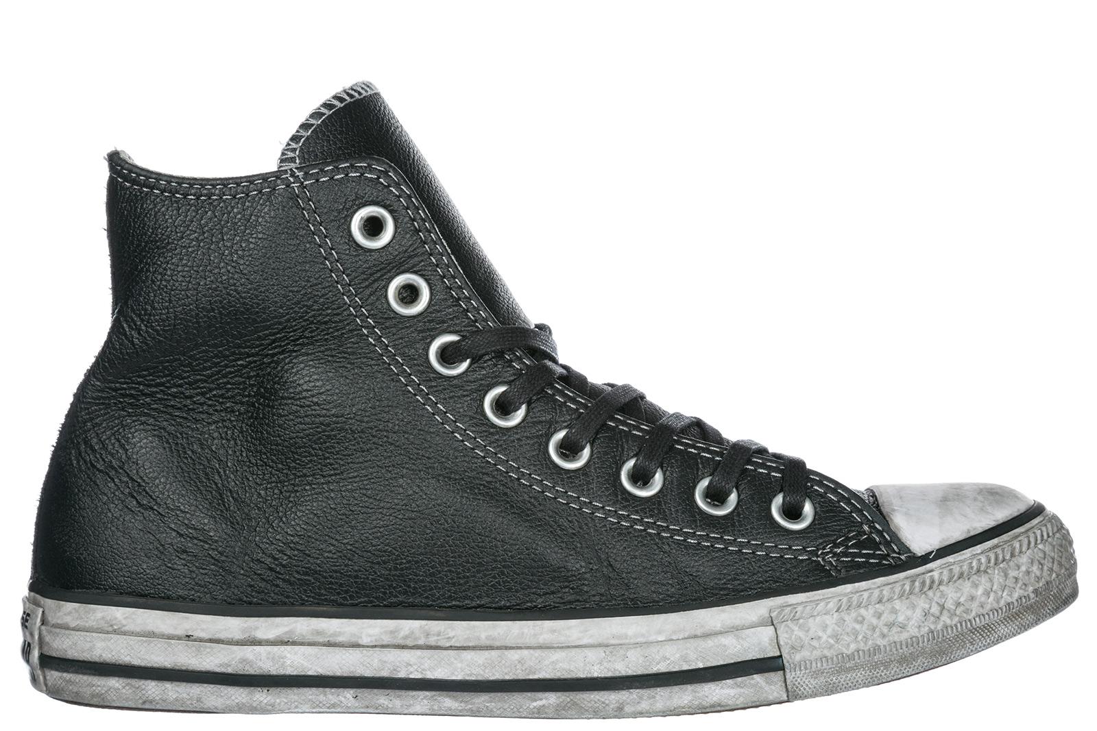 Converse Men's Shoes High Top Leather Trainers Sneakers Limited Edition In  Black | ModeSens