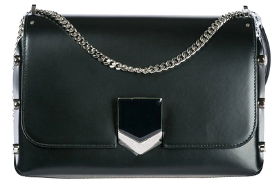 Shop Jimmy Choo Women's Leather Shoulder Bag In Black