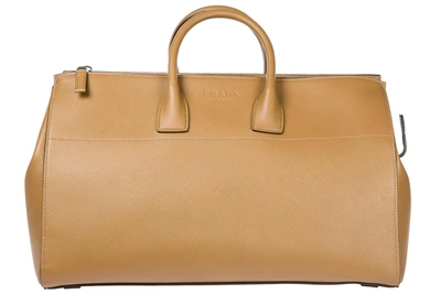 Shop Prada Travel Duffle Weekend Shoulder Bag In Brown
