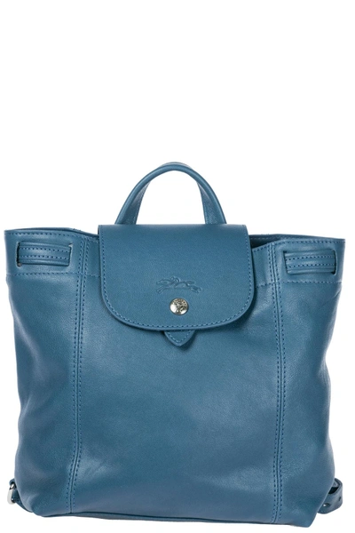 Longchamp Leder Rucksack Damen Tasche Schulrucksack In Light Blue | ModeSens