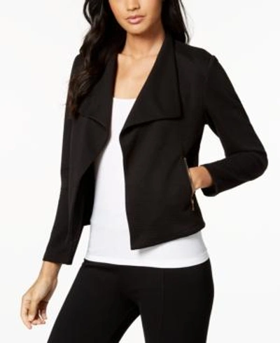 Shop Calvin Klein Open-front Moto Jacket In Black