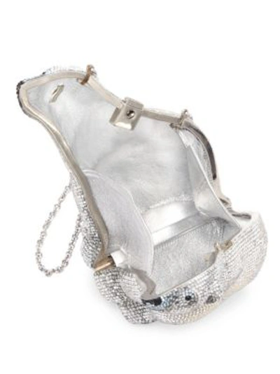 Shop Judith Leiber Polar Bear Crystal Minaudiere In Silver