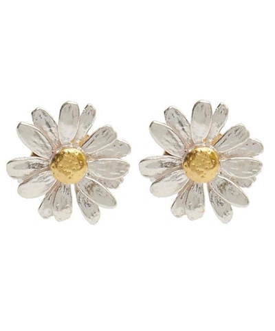 Shop Alex Monroe Silver And Gold-plated Daisy Stud Earrings