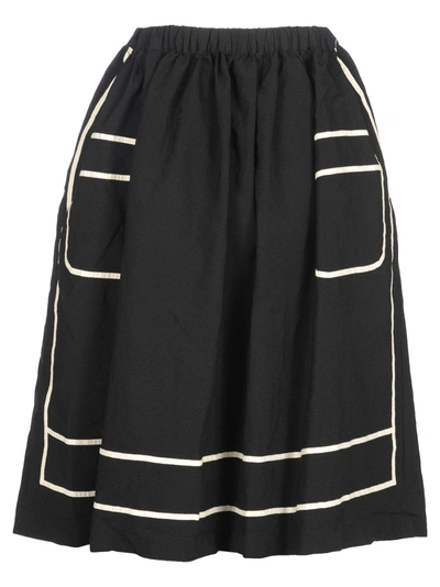 Shop Comme Des Garçons Comme Des Garçons Skirt Contrast In Black