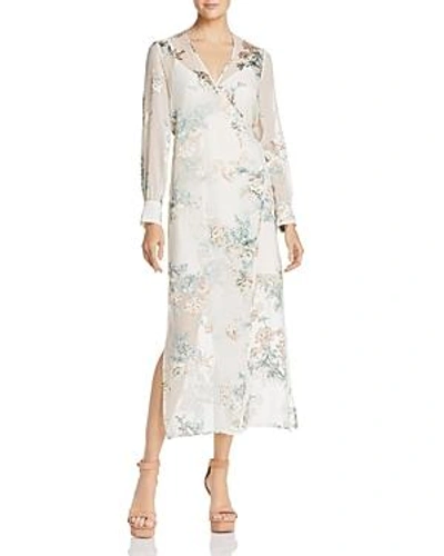 Shop Astr The Label Riley Floral Burnout Wrap Dress In Cream Blush