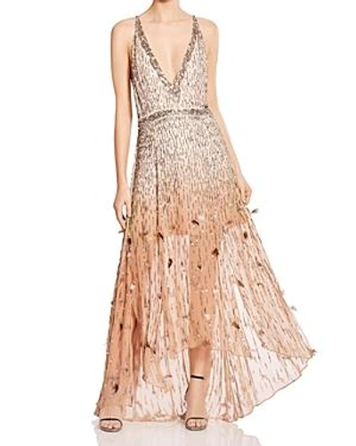 Shop Haute Hippie Criminal Love Embellished Gown In Champagne