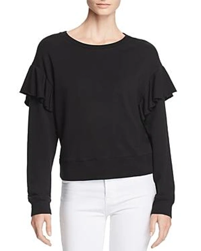 Shop Joe's Jeans Faye Ruffled Sweatshirt In Black