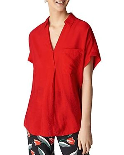 Shop Whistles Lea Textured Top In Red
