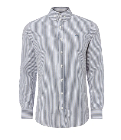 Shop Vivienne Westwood Two Button Krall Shirt Hickory Stripe White/blue In White/blue Stripes