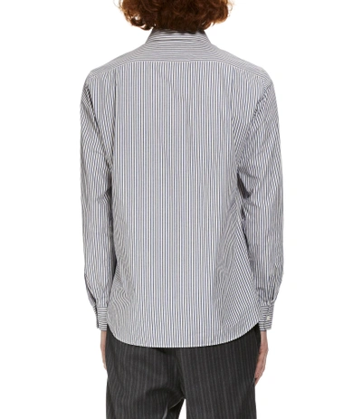 Shop Vivienne Westwood Two Button Krall Shirt Hickory Stripe White/blue In White/blue Stripes