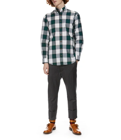 Shop Vivienne Westwood Two Button Krall Shirt Gingham Green