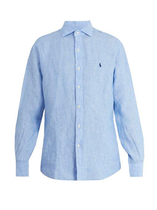 pale blue ralph lauren shirt