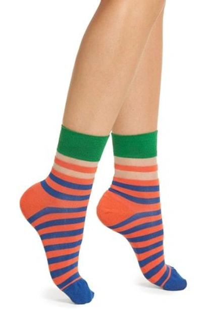 Shop Hysteria By Happy Socks Verna Stripe Ankle Socks In Red
