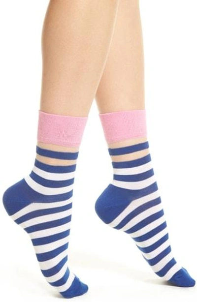 Shop Hysteria By Happy Socks Verna Crew Socks In Blue