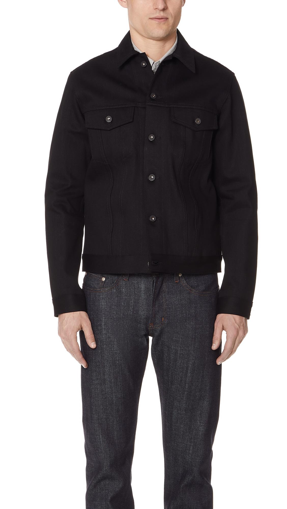 naked and famous solid black selvedge