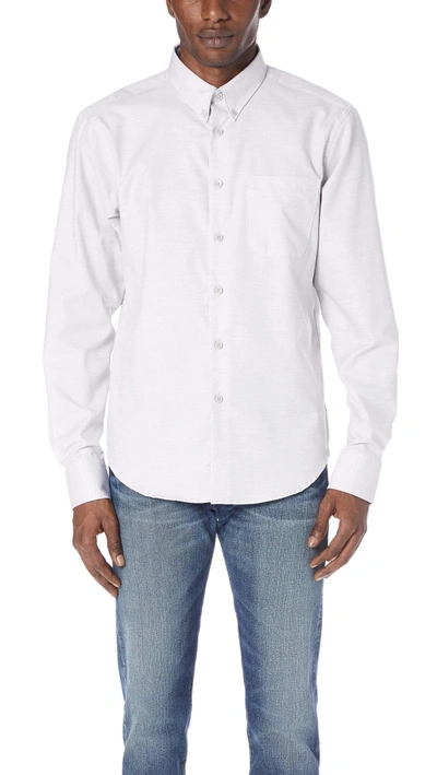 Shop Naked & Famous Flower Dyed Oxford Shirt In Black