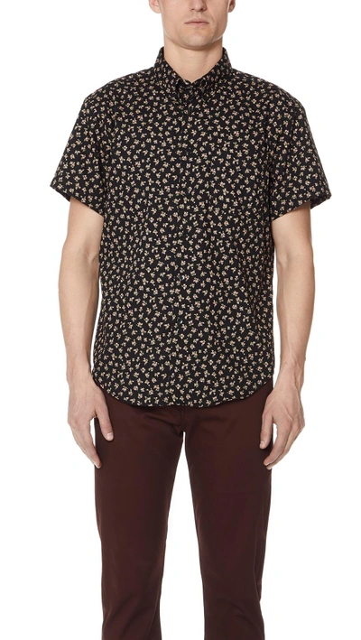 Shop Naked & Famous Vintage Flowers Shirt In Black