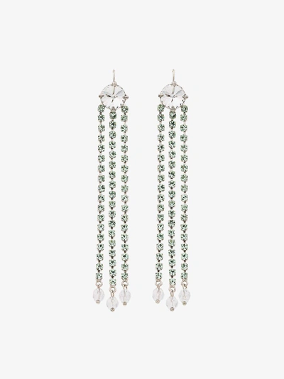 Shop Miu Miu Dangling Crystal Earrings In Metallic