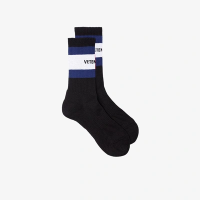 Shop Vetements X Tommy Hilfiger Black Cotton Socks