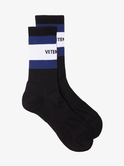 Shop Vetements X Tommy Hilfiger Black Cotton Socks