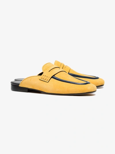 Shop Isabel Marant Yellow Follan 20 Suede Leather Loafers In Yellow&orange