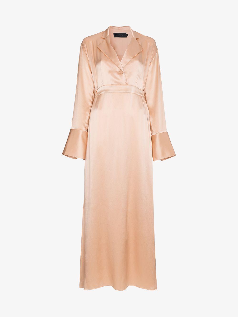 michael lo sordo silk satin maxi dress