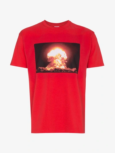 Shop Just A T-shirt Joshua Gordon Mushroom Cloud Print T Shirt In Red