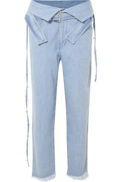 Shop Marques' Almeida Belted High-rise Jeans In Light Denim
