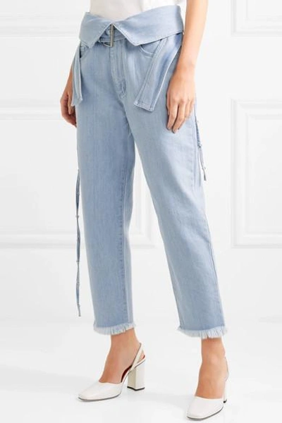 Shop Marques' Almeida Belted High-rise Jeans In Light Denim