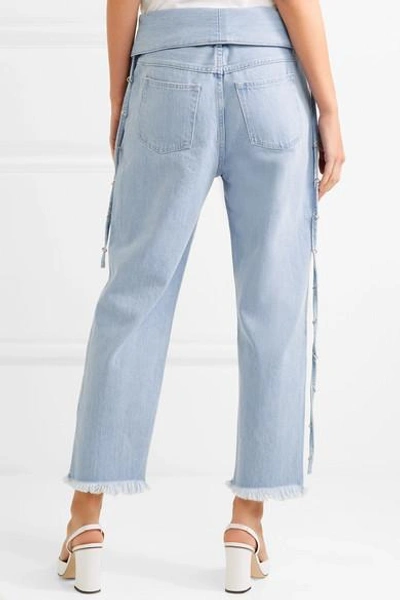 Shop Marques' Almeida Belted High-rise Jeans In Light Denim