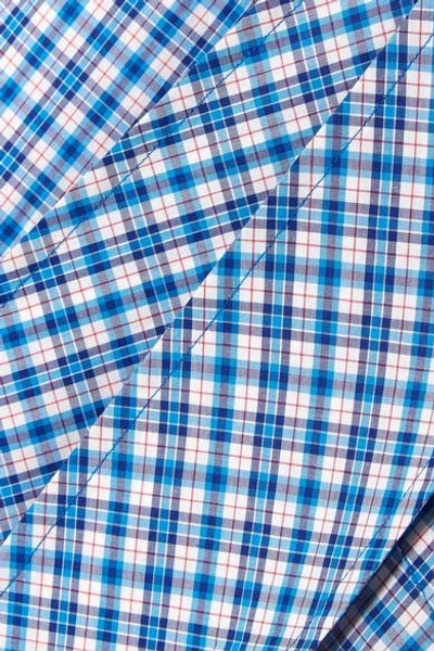 Shop Balenciaga New Swing Checked Cotton-poplin Shirt In Blue