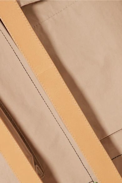 Shop Loewe Leather-trimmed Cotton Jacket