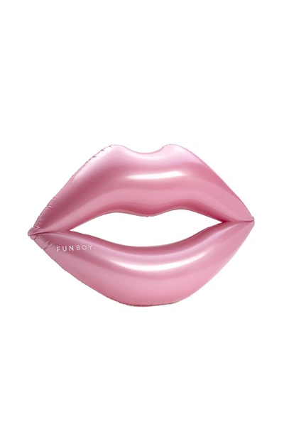 Shop Funboy The Lips Pool Float In Metallic Pink