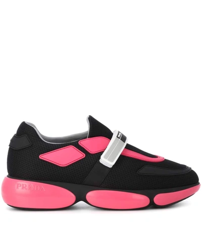 Shop Prada Cloudbust Fabric Sneakers In Black