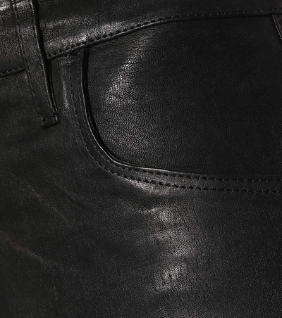 Shop J Brand Leather Skinny Pants In Black