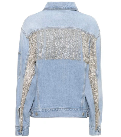 Shop Helmut Lang Embellished Denim Jacket In Blue