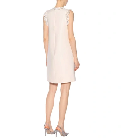 Shop Valentino Sleeveless Silk And Wool Dress In Neutrals