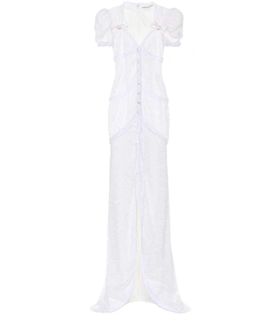 Shop Alessandra Rich Lace Gown In White