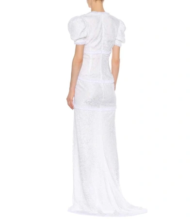 Shop Alessandra Rich Lace Gown In White