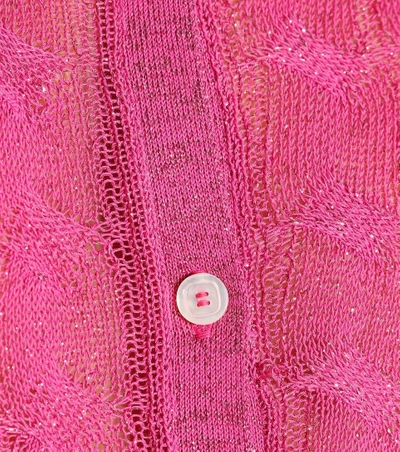Shop Agnona Cotton And Silk-blend Cardigan In Pink