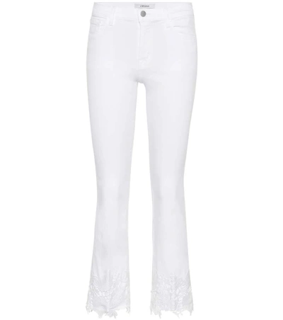 Shop J Brand Selena Mid-rise Bootcut Jeans In White