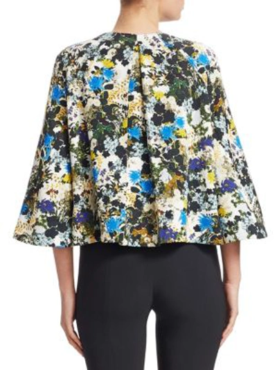 Shop Erdem Skylar Button-front Jacket In White Blue