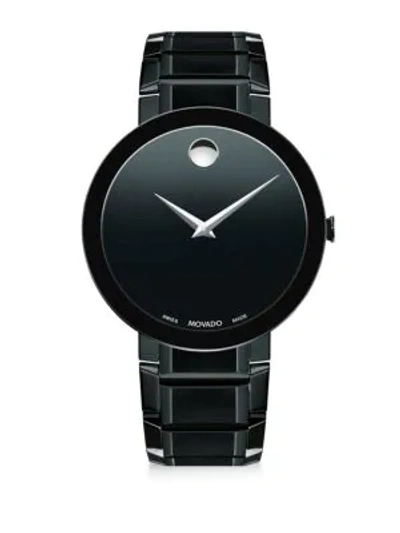 Shop Movado Sapphire Black Pvd Stainless Steel Bracelet Watch