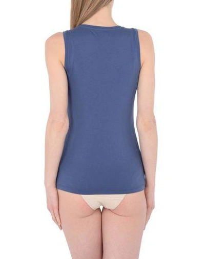 Shop Emporio Armani Tank Top In Slate Blue