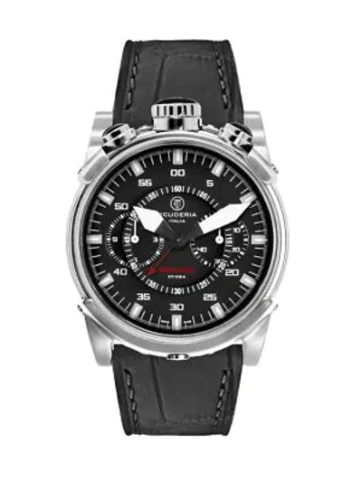 Shop Ct Scuderia Coda Corta Stainless Steel Watch In Silver Black