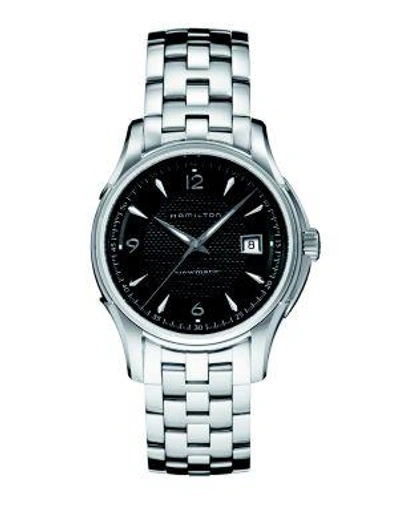 Shop Hamilton Jazzmaster Viewmatic Auto Stainless Steel Bracelet Watch In Silver Black